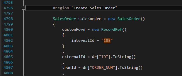 CustomFormSelection