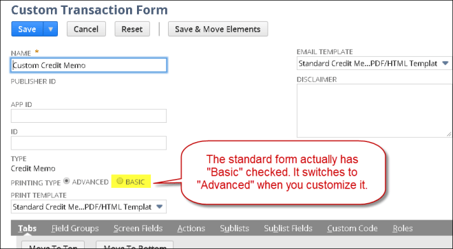 Customizing the Standard Form