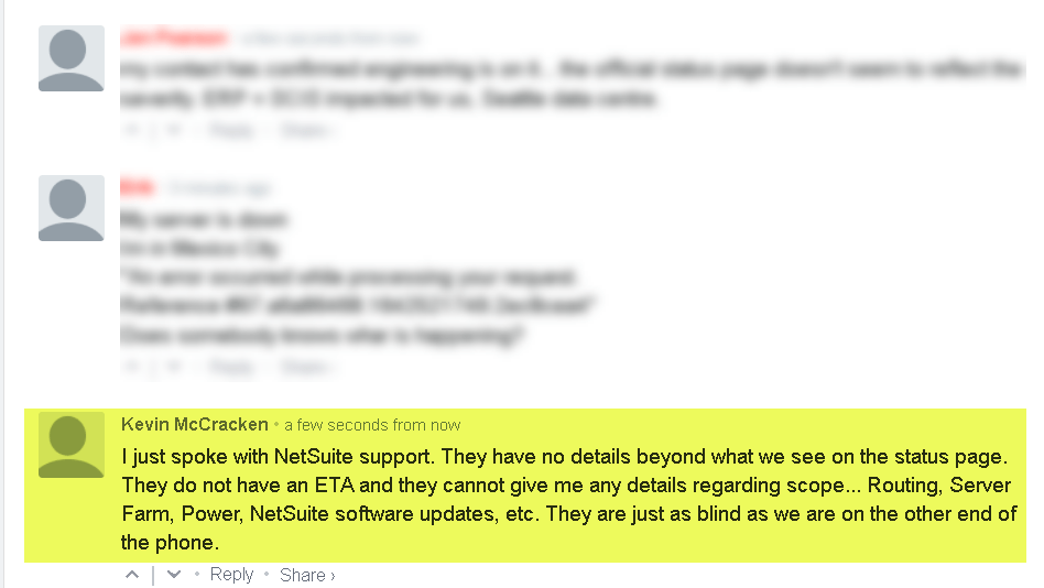 NetSuite Outage December 18, 2022 (2 hours) NetSuite Experiences